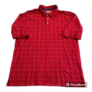 George Strait Cowboy Cut Collection by Wrangler Men's 2XL Red Short Sleeve Polo